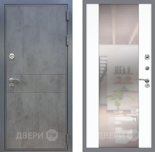 Входная металлическая Дверь Рекс (REX) ФЛ-290 СБ-16 Зеркало Силк Сноу в Черноголовке