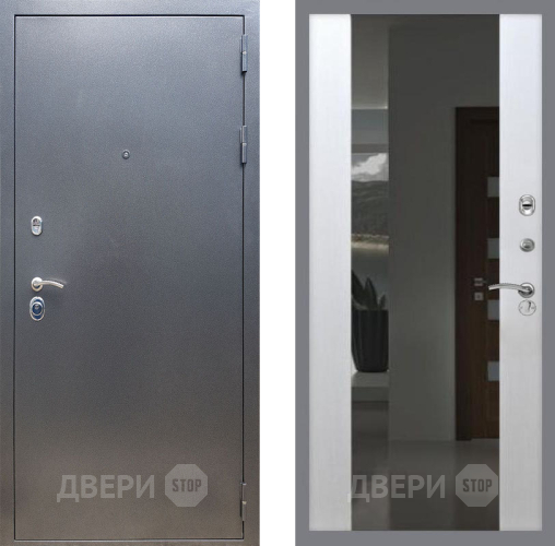 Входная металлическая Дверь Рекс (REX) 11 СБ-16 Зеркало Белый ясень в Черноголовке