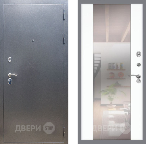 Входная металлическая Дверь Рекс (REX) 11 СБ-16 Зеркало Силк Сноу в Черноголовке
