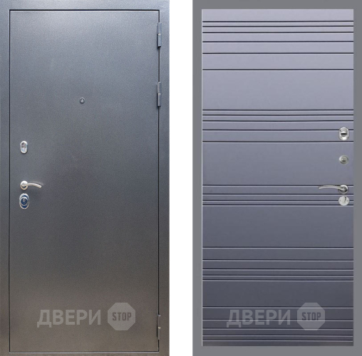 Входная металлическая Дверь Рекс (REX) 11 Line Силк титан в Черноголовке