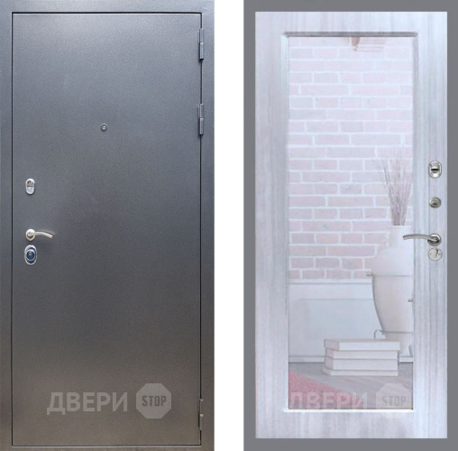 Входная металлическая Дверь Рекс (REX) 11 Зеркало Пастораль Сандал белый в Черноголовке