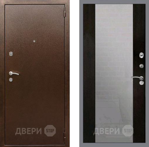 Входная металлическая Дверь Рекс (REX) 1А Медный Антик СБ-16 Зеркало Венге в Черноголовке