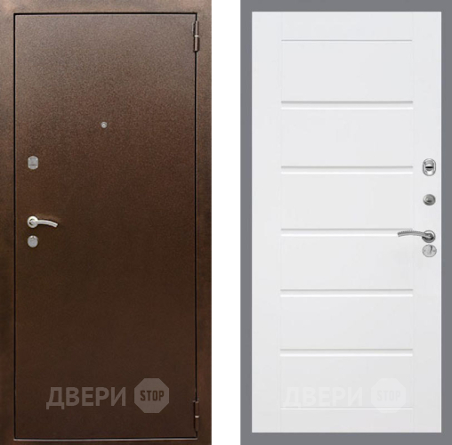 Входная металлическая Дверь Рекс (REX) 1А Медный Антик Сити Белый ясень в Черноголовке