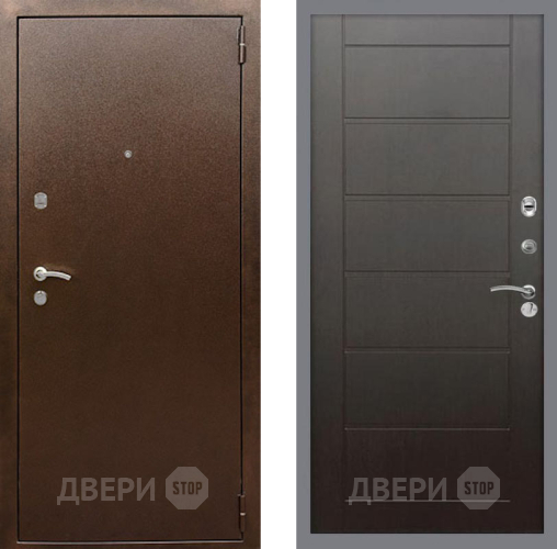 Входная металлическая Дверь Рекс (REX) 1А Медный Антик Сити Венге в Черноголовке