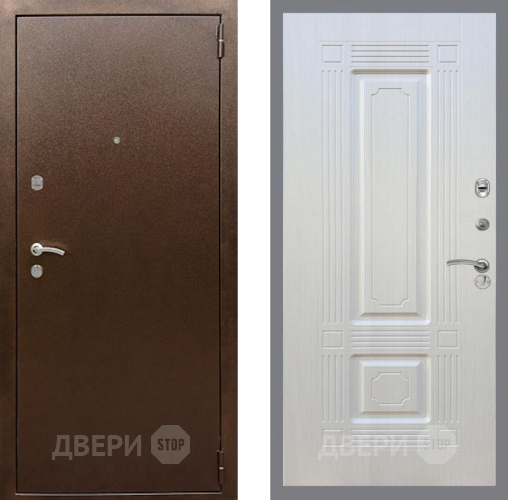 Входная металлическая Дверь Рекс (REX) 1А Медный Антик FL-2 Лиственница беж в Черноголовке
