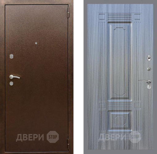 Входная металлическая Дверь Рекс (REX) 1А Медный Антик FL-2 Сандал грей в Черноголовке