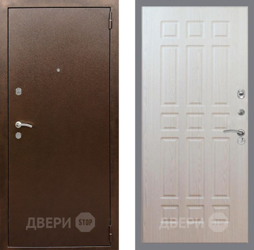 Входная металлическая Дверь Рекс (REX) 1А Медный Антик FL-33 Беленый дуб в Черноголовке