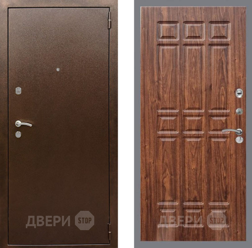 Входная металлическая Дверь Рекс (REX) 1А Медный Антик FL-33 орех тисненый в Черноголовке