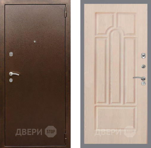 Входная металлическая Дверь Рекс (REX) 1А Медный Антик FL-58 Беленый дуб в Черноголовке
