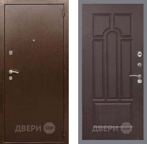 Входная металлическая Дверь Рекс (REX) 1А Медный Антик FL-58 Венге в Черноголовке