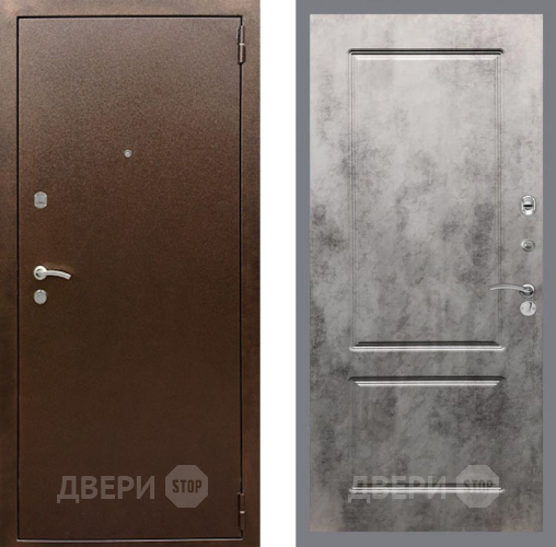 Входная металлическая Дверь Рекс (REX) 1А Медный Антик FL-117 Бетон темный в Черноголовке