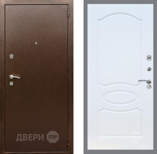 Дверь Рекс (REX) 1А Медный Антик FL-128 Белый ясень в Черноголовке