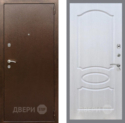 Входная металлическая Дверь Рекс (REX) 1А Медный Антик FL-128 Лиственница беж в Черноголовке