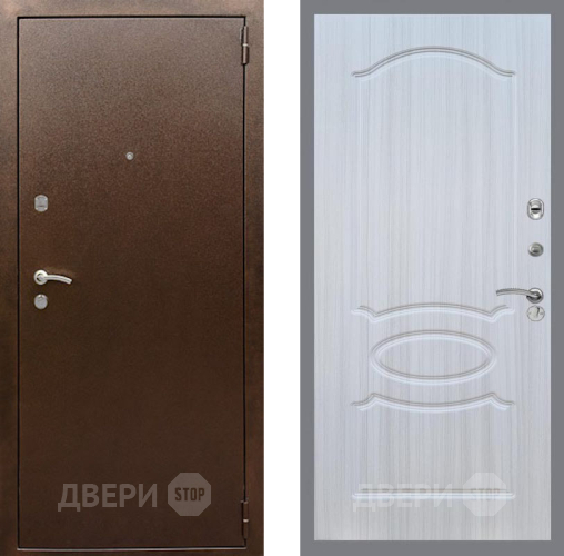 Входная металлическая Дверь Рекс (REX) 1А Медный Антик FL-128 Сандал белый в Черноголовке