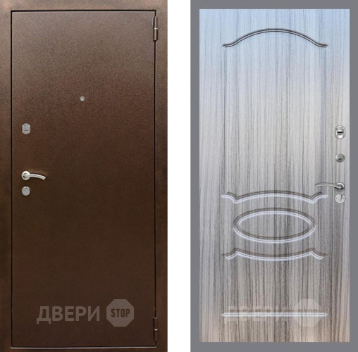 Входная металлическая Дверь Рекс (REX) 1А Медный Антик FL-128 Сандал грей в Черноголовке