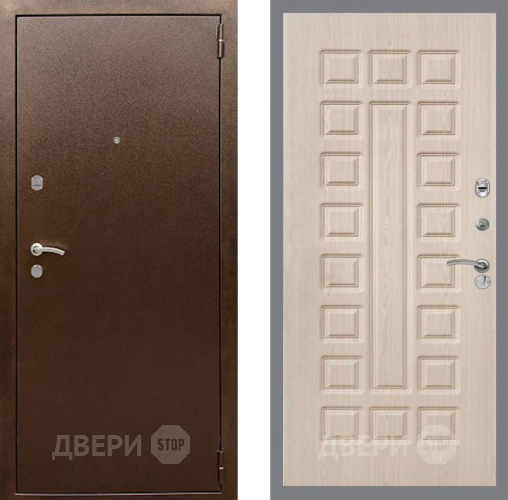 Входная металлическая Дверь Рекс (REX) 1А Медный Антик FL-183 Беленый дуб в Черноголовке