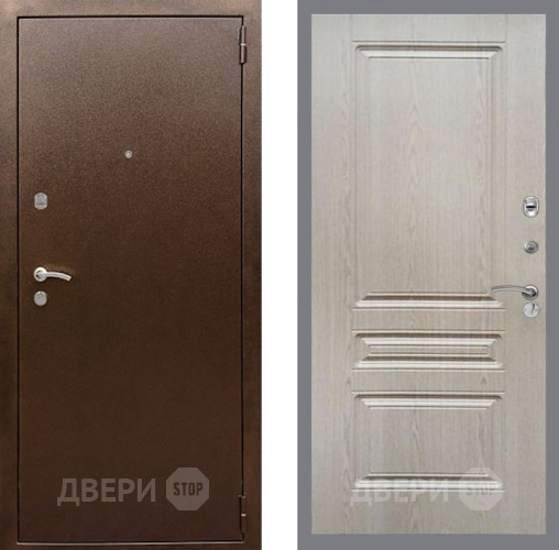 Входная металлическая Дверь Рекс (REX) 1А Медный Антик FL-243 Беленый дуб в Черноголовке