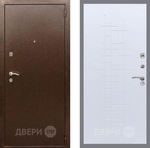 Входная металлическая Дверь Рекс (REX) 1А Медный Антик FL-289 Белый ясень в Черноголовке