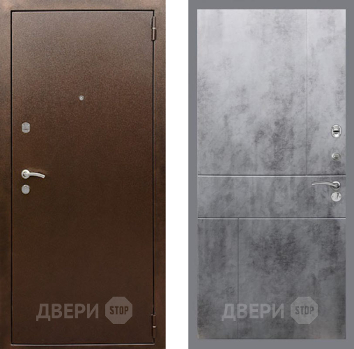 Входная металлическая Дверь Рекс (REX) 1А Медный Антик FL-290 Бетон темный в Черноголовке