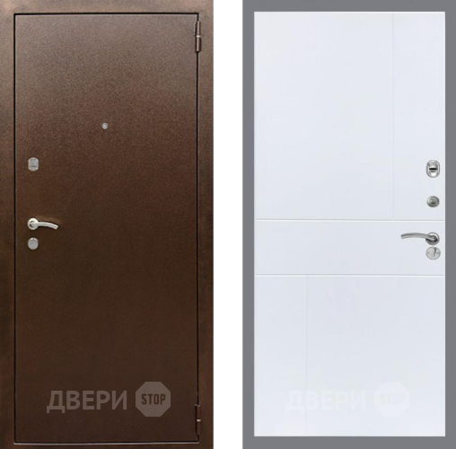 Входная металлическая Дверь Рекс (REX) 1А Медный Антик FL-290 Силк Сноу в Черноголовке
