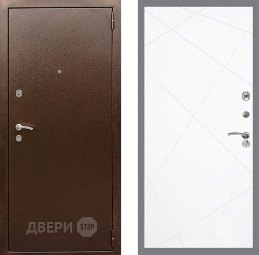 Входная металлическая Дверь Рекс (REX) 1А Медный Антик FL-291 Силк Сноу в Черноголовке
