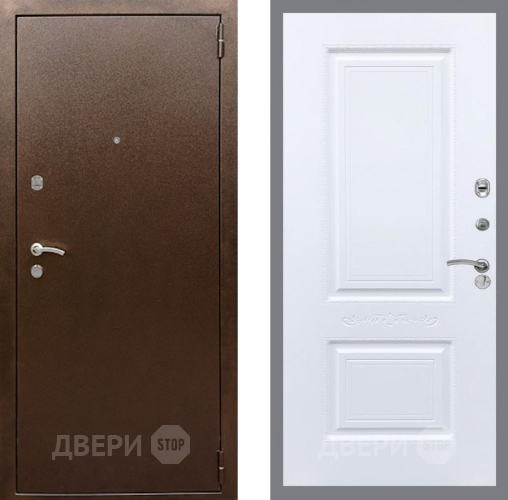 Входная металлическая Дверь Рекс (REX) 1А Медный Антик Смальта Силк Сноу в Черноголовке