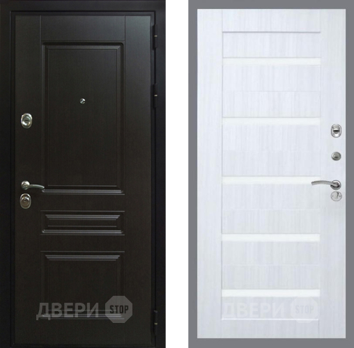 Входная металлическая Дверь Рекс (REX) Премиум-Н СБ-14 стекло белое Сандал белый в Черноголовке