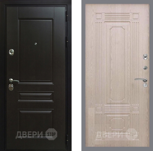 Входная металлическая Дверь Рекс (REX) Премиум-Н FL-2 Беленый дуб в Черноголовке