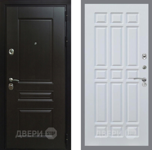Входная металлическая Дверь Рекс (REX) Премиум-Н FL-33 Белый ясень в Черноголовке