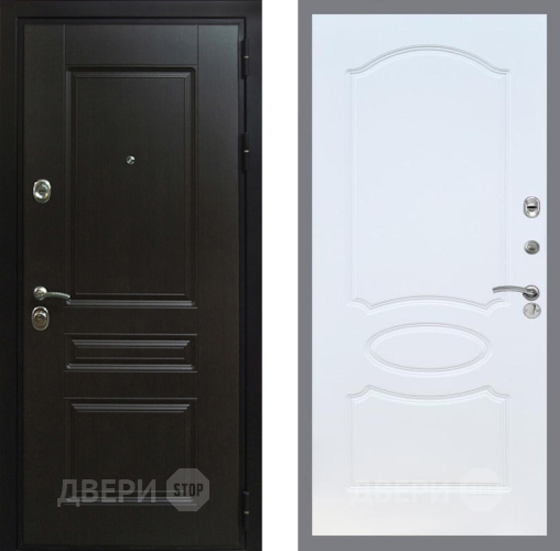 Входная металлическая Дверь Рекс (REX) Премиум-Н FL-128 Белый ясень в Черноголовке