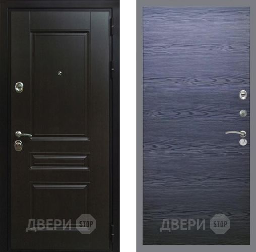 Входная металлическая Дверь Рекс (REX) Премиум-Н GL Дуб тангенальный черный в Черноголовке