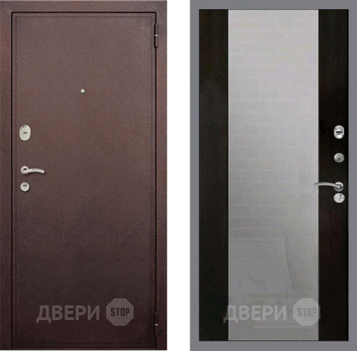 Входная металлическая Дверь Рекс (REX) 2 Медный Антик СБ-16 Зеркало Венге в Черноголовке