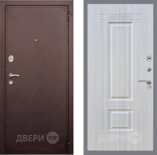 Входная металлическая Дверь Рекс (REX) 2 Медный Антик FL-2 Сандал белый в Черноголовке