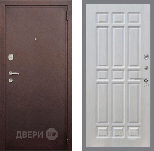 Входная металлическая Дверь Рекс (REX) 2 Медный Антик FL-33 Лиственница беж в Черноголовке