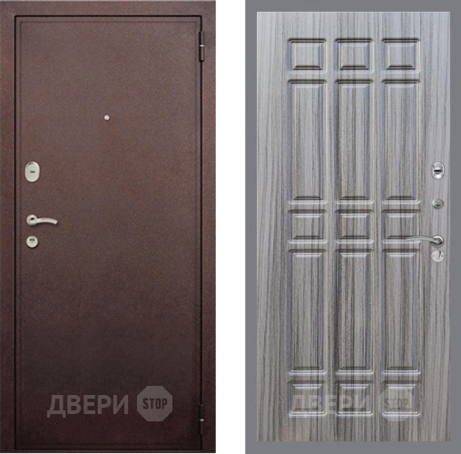 Входная металлическая Дверь Рекс (REX) 2 Медный Антик FL-33 Сандал грей в Черноголовке