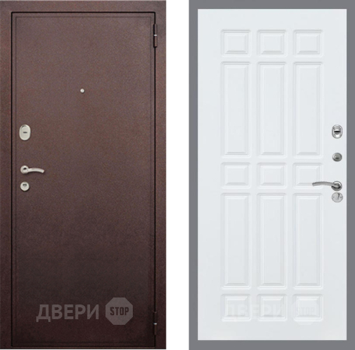 Входная металлическая Дверь Рекс (REX) 2 Медный Антик FL-33 Силк Сноу в Черноголовке