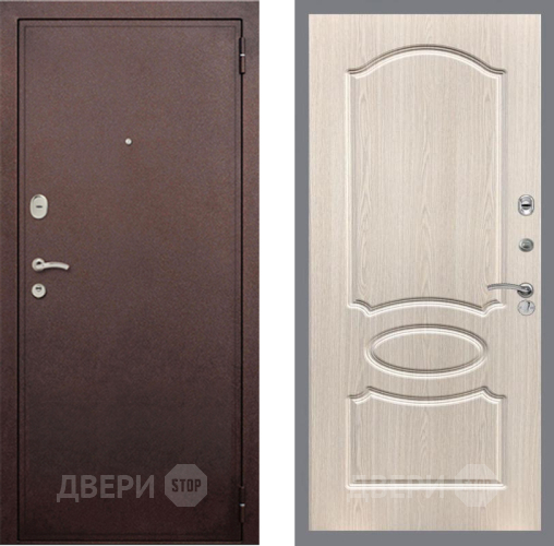 Входная металлическая Дверь Рекс (REX) 2 Медный Антик FL-128 Беленый дуб в Черноголовке