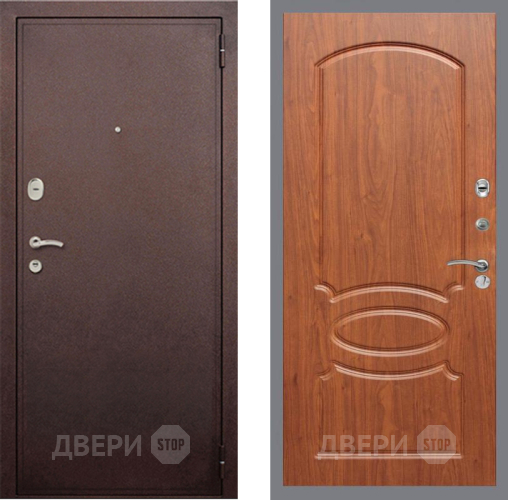 Входная металлическая Дверь Рекс (REX) 2 Медный Антик FL-128 Морёная берёза в Черноголовке