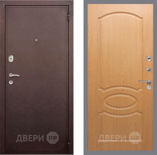 Входная металлическая Дверь Рекс (REX) 2 Медный Антик FL-128 Дуб в Черноголовке