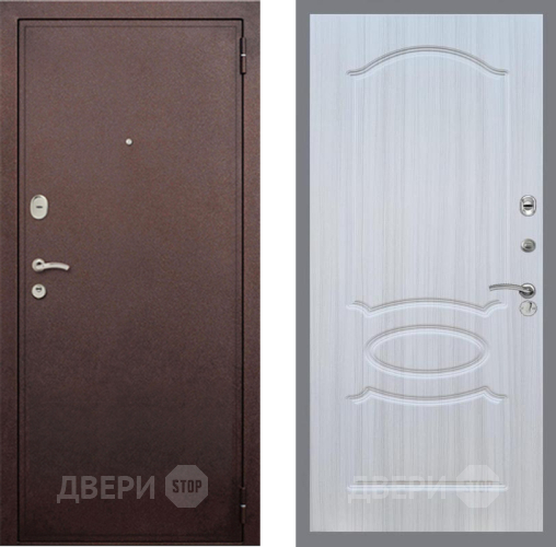 Входная металлическая Дверь Рекс (REX) 2 Медный Антик FL-128 Сандал белый в Черноголовке