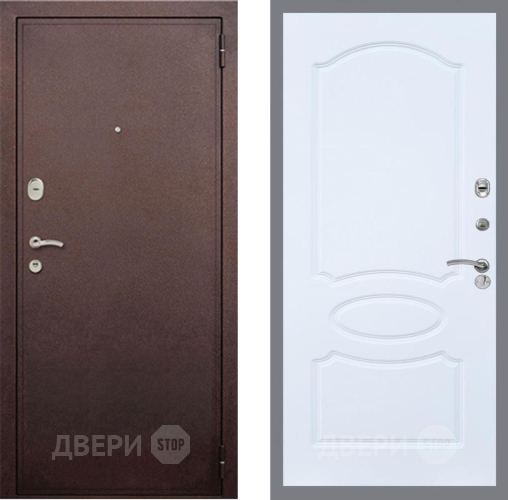 Входная металлическая Дверь Рекс (REX) 2 Медный Антик FL-128 Силк Сноу в Черноголовке