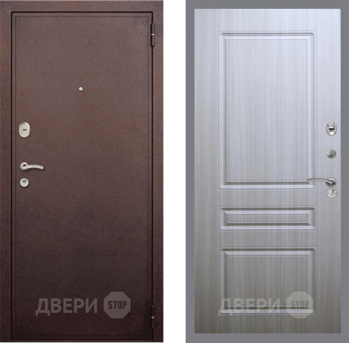 Входная металлическая Дверь Рекс (REX) 2 Медный Антик FL-243 Сандал белый в Черноголовке