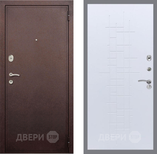 Входная металлическая Дверь Рекс (REX) 2 Медный Антик FL-289 Белый ясень в Черноголовке