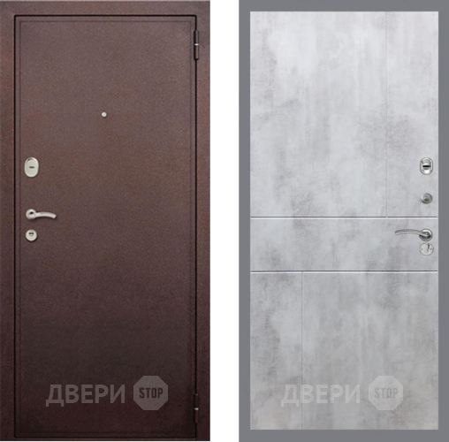 Входная металлическая Дверь Рекс (REX) 2 Медный Антик FL-290 Бетон светлый в Черноголовке