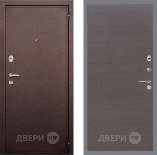 Входная металлическая Дверь Рекс (REX) 2 Медный Антик GL венге поперечный в Черноголовке