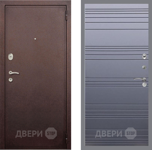Входная металлическая Дверь Рекс (REX) 2 Медный Антик Line Силк титан в Черноголовке