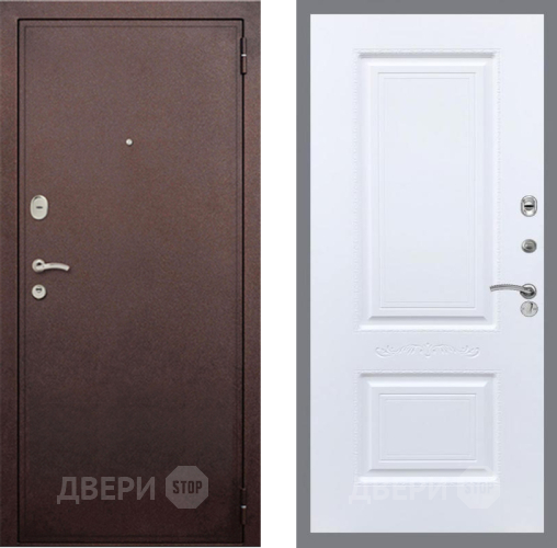 Входная металлическая Дверь Рекс (REX) 2 Медный Антик Смальта Силк Сноу в Черноголовке
