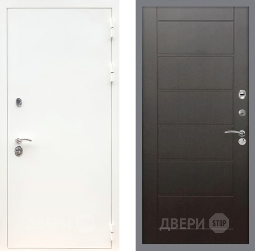 Входная металлическая Дверь Рекс (REX) 5 Белая Шагрень Сити Венге в Черноголовке