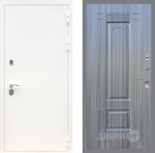 Входная металлическая Дверь Рекс (REX) 5 Белая Шагрень FL-2 Сандал грей в Черноголовке