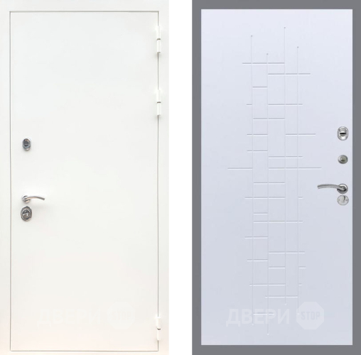 Входная металлическая Дверь Рекс (REX) 5 Белая Шагрень FL-289 Белый ясень в Черноголовке